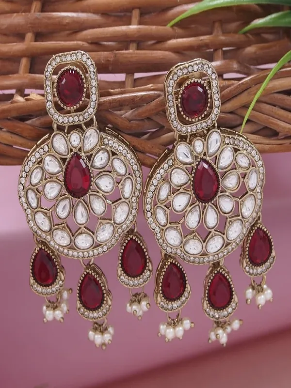 Traditional_Wedding_Style_Multi_Stone_Pearl_Drop_Earrings