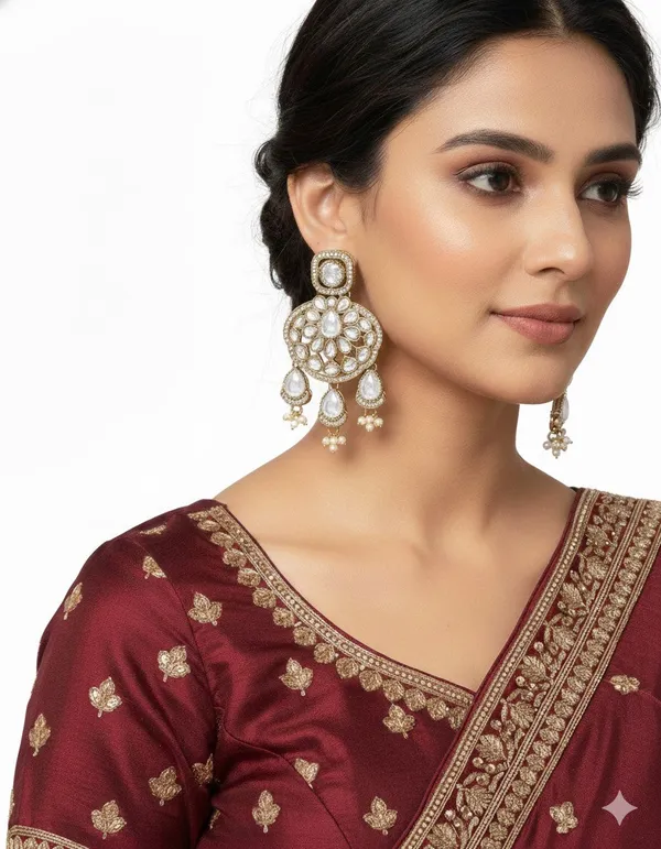 Traditional_Wedding_Style_Multi_Stone_Pearl_Drop_Earrings