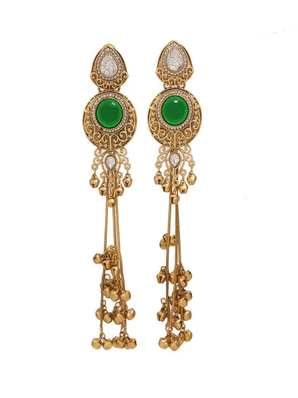 Gold_Plated_Kashmiri_Drop_Long_Earrings_With_Kundan_Detailing_&_Ghungroo_Work