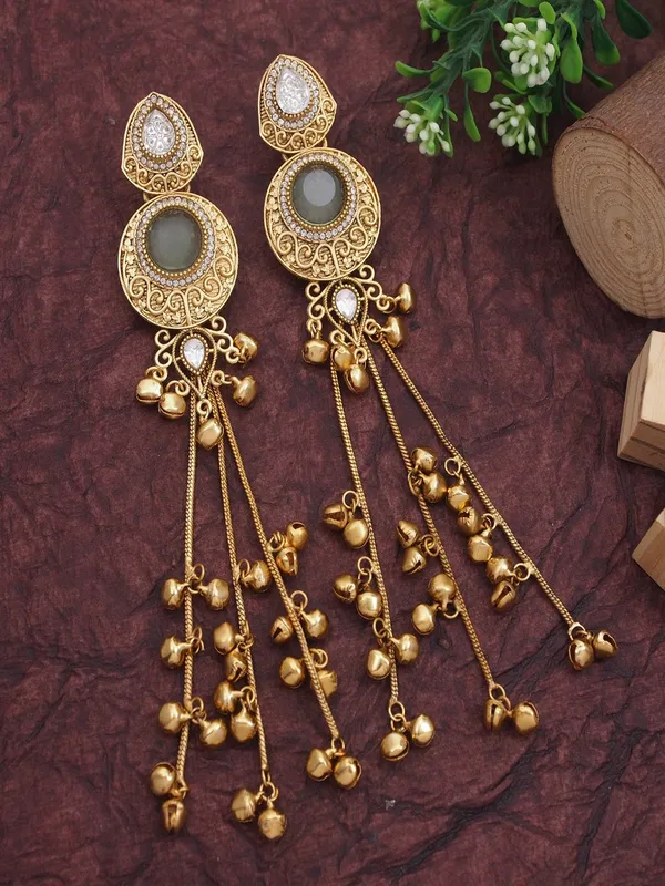 Gold_Plated_Kashmiri_Drop_Long_Earrings_With_Kundan_Detailing_&_Ghungroo_Work