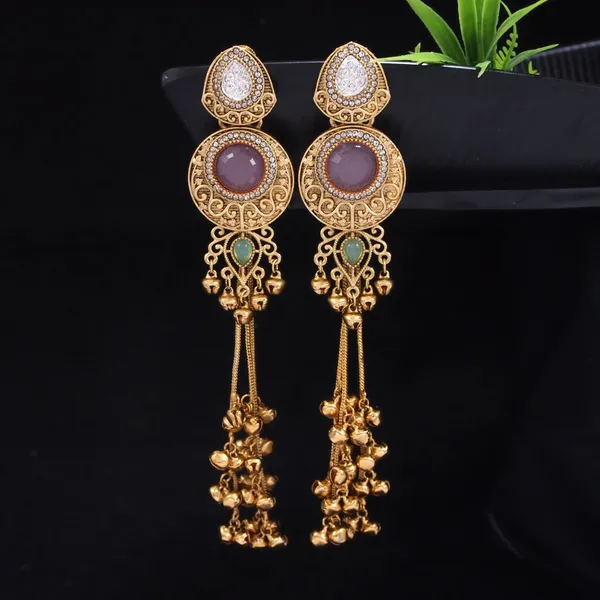 Gold_Plated_Kashmiri_Drop_Long_Earrings_With_Kundan_Detailing_&_Ghungroo_Work
