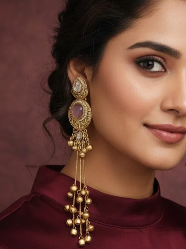 Gold_Plated_Kashmiri_Drop_Long_Earrings_With_Kundan_Detailing_&_Ghungroo_Work