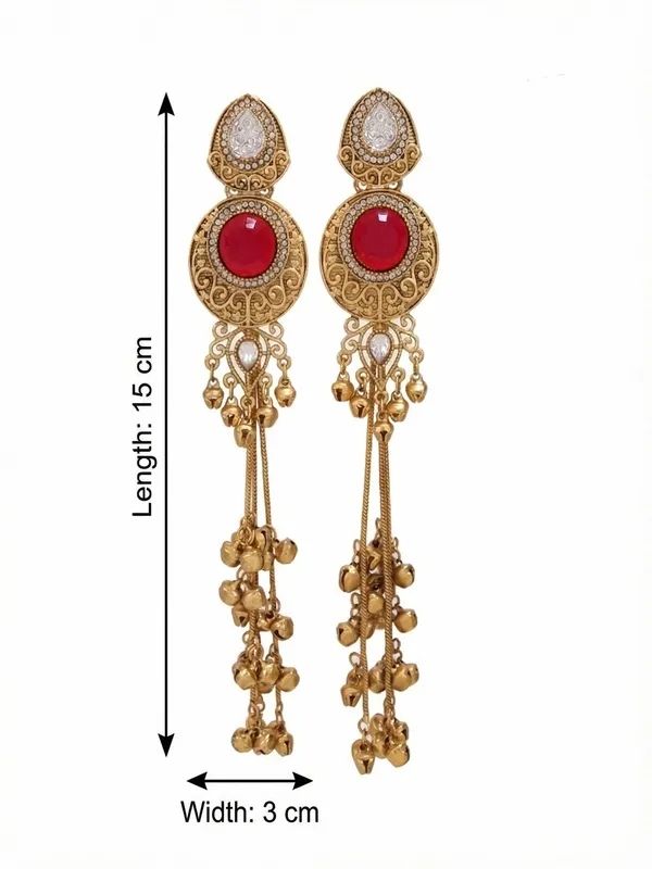 Gold_Plated_Kashmiri_Drop_Long_Earrings_With_Kundan_Detailing_&_Ghungroo_Work