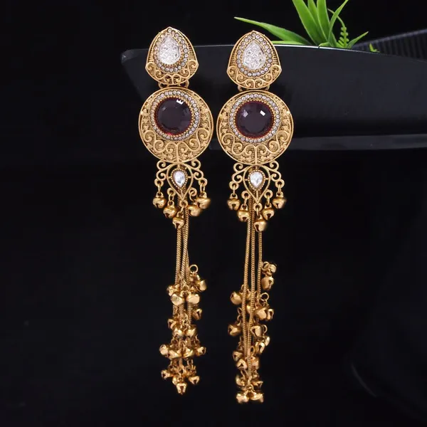 Gold_Plated_Kashmiri_Drop_Long_Earrings_With_Kundan_Detailing_&_Ghungroo_Work