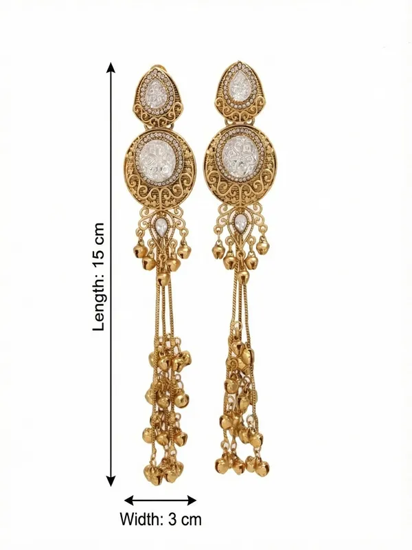 Gold_Plated_Kashmiri_Drop_Long_Earrings_With_Kundan_Detailing_&_Ghungroo_Work