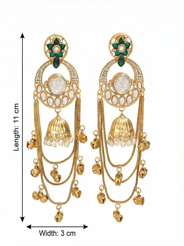 Royal_Kashmiri_Inspired_Gold_Plated_Earrings_With_Kundan_And_Ghungroo_Drops