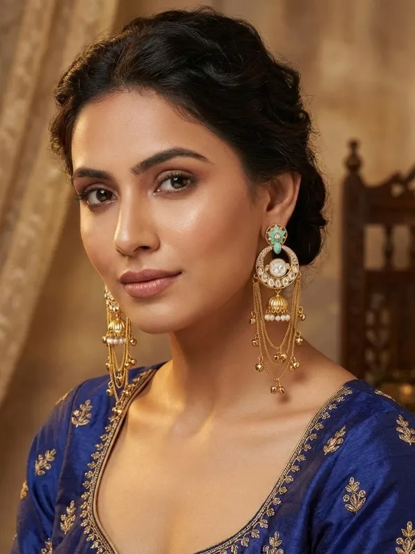 Royal_Kashmiri_Inspired_Gold_Plated_Earrings_With_Kundan_And_Ghungroo_Drops