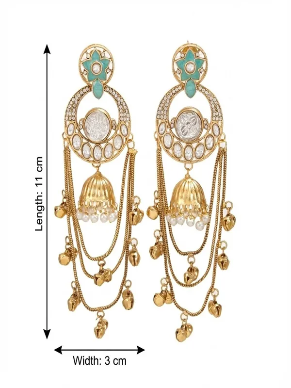 Royal_Kashmiri_Inspired_Gold_Plated_Earrings_With_Kundan_And_Ghungroo_Drops