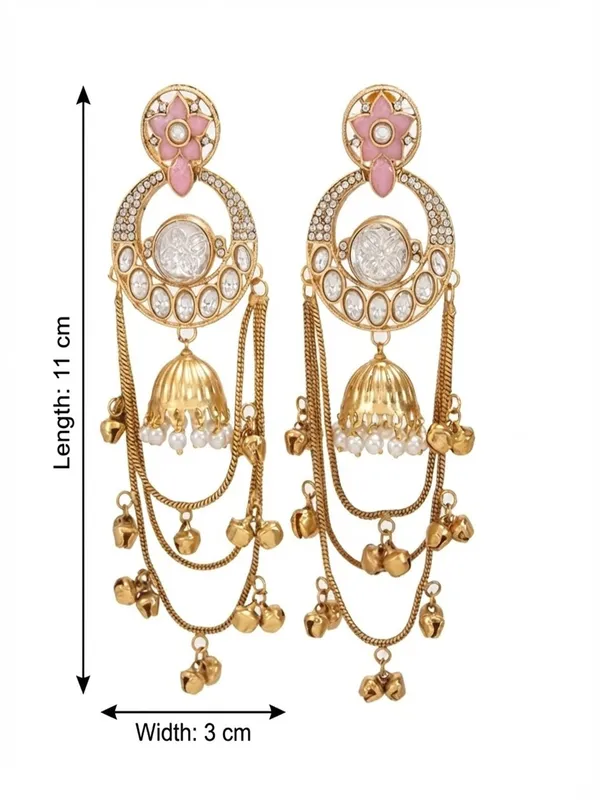 Royal_Kashmiri_Inspired_Gold_Plated_Earrings_With_Kundan_And_Ghungroo_Drops