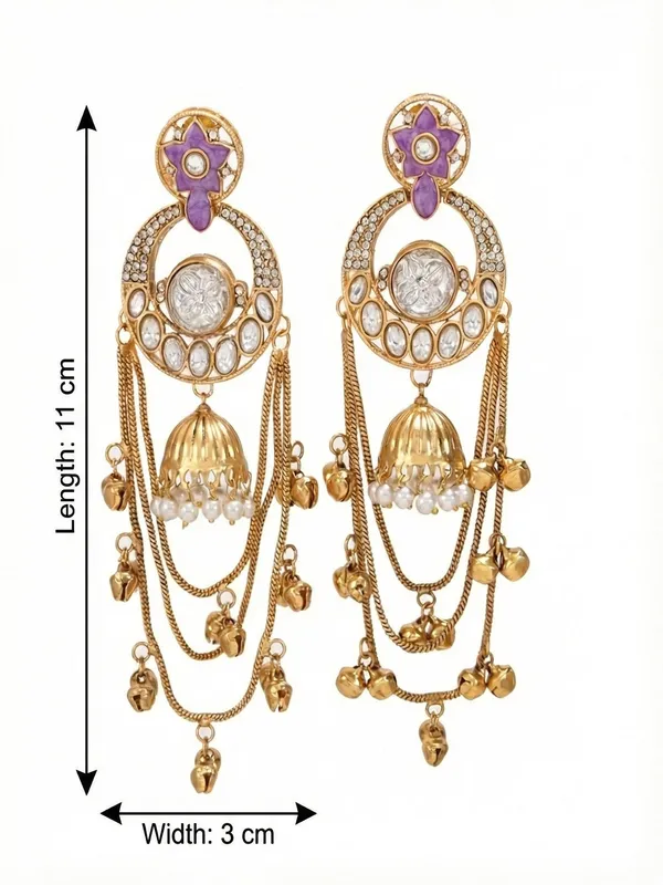 Royal_Kashmiri_Inspired_Gold_Plated_Earrings_With_Kundan_And_Ghungroo_Drops