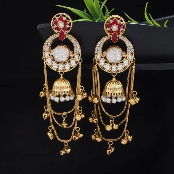 Royal_Kashmiri_Inspired_Gold_Plated_Earrings_With_Kundan_And_Ghungroo_Drops