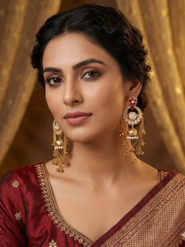 Royal_Kashmiri_Inspired_Gold_Plated_Earrings_With_Kundan_And_Ghungroo_Drops