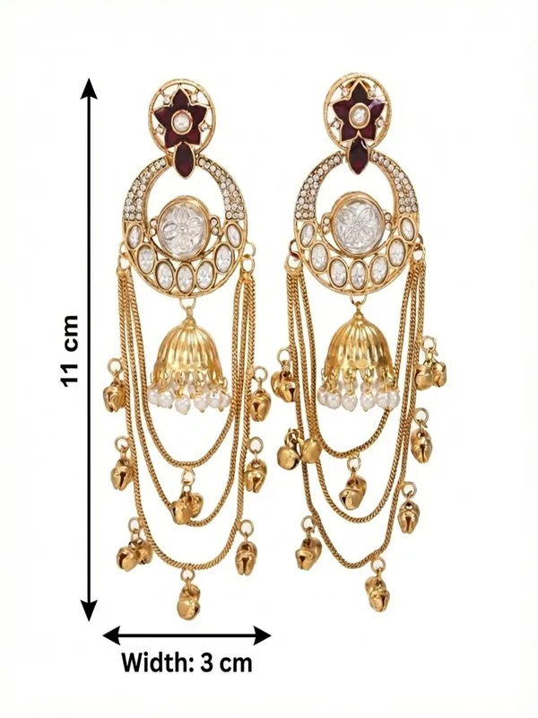 Royal_Kashmiri_Inspired_Gold_Plated_Earrings_With_Kundan_And_Ghungroo_Drops