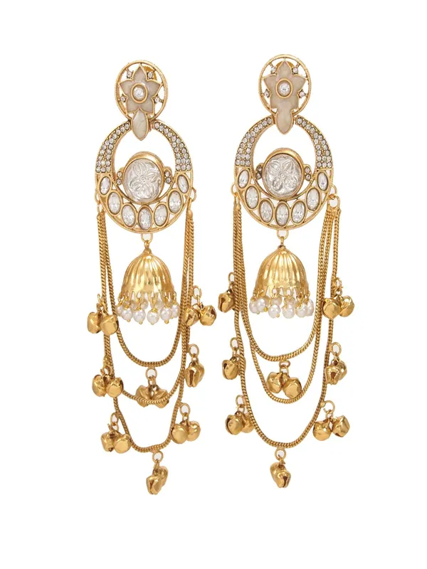 Royal_Kashmiri_Inspired_Gold_Plated_Earrings_With_Kundan_And_Ghungroo_Drops