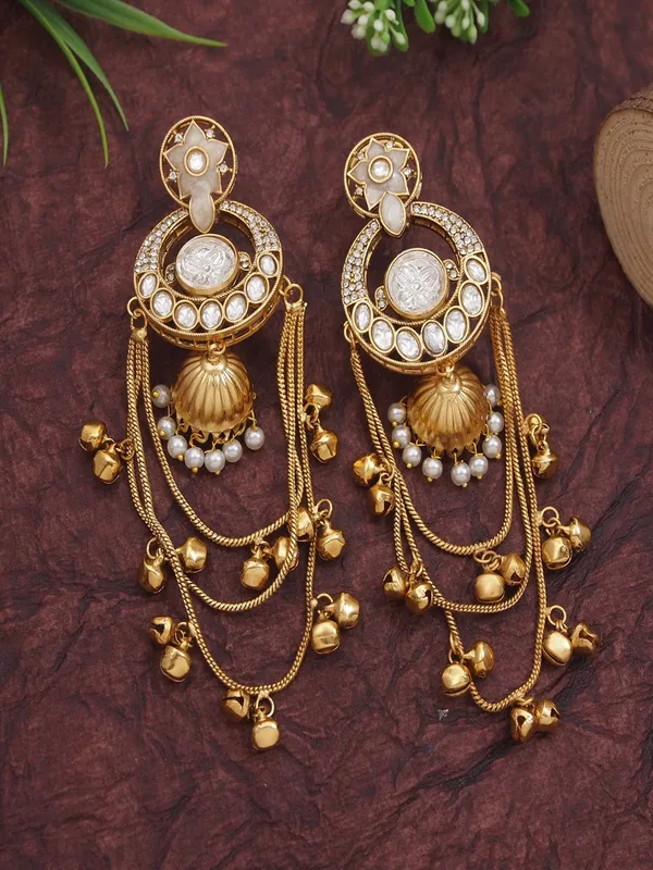 Royal_Kashmiri_Inspired_Gold_Plated_Earrings_With_Kundan_And_Ghungroo_Drops