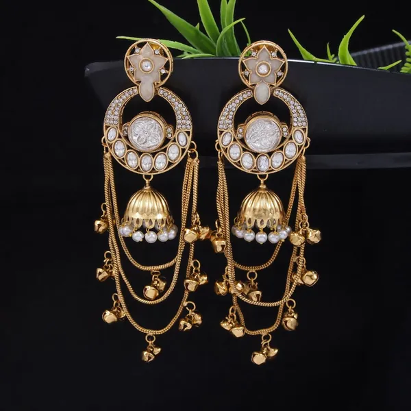 Royal_Kashmiri_Inspired_Gold_Plated_Earrings_With_Kundan_And_Ghungroo_Drops