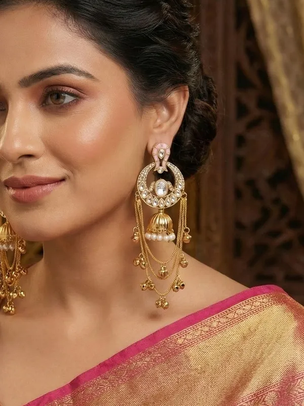 Traditional_Gold_Plated_Kashmiri_Drop_Earrings_With_Pearl_Accents
