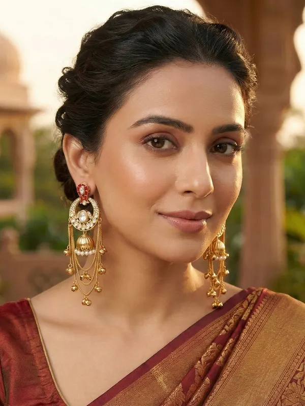 Traditional_Gold_Plated_Kashmiri_Drop_Earrings_With_Pearl_Accents