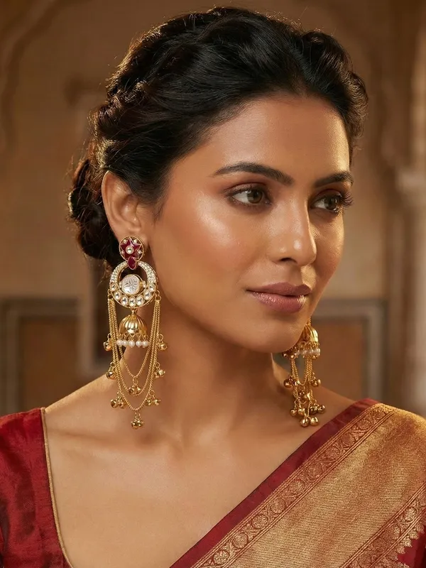 Traditional_Gold_Plated_Kashmiri_Drop_Earrings_With_Pearl_Accents