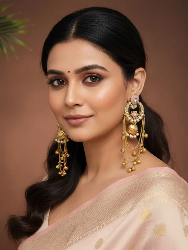 Ethnic_Kashmiri_Style_Gold_Plated_Drop_Earrings_With_Kundan_&_Bell_Tassels