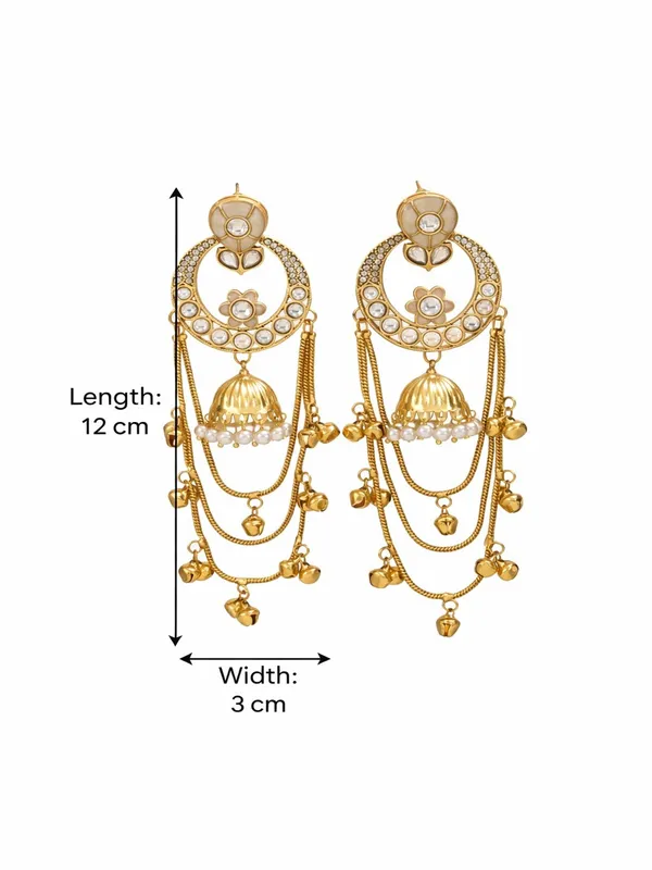 Ethnic_Kashmiri_Style_Gold_Plated_Drop_Earrings_With_Kundan_&_Bell_Tassels