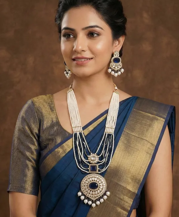 Royal_Pearl_&_Black_Beaded_Statement_Necklace_Set