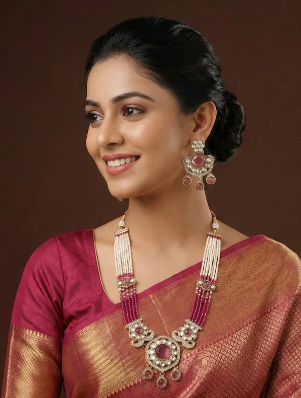 Royal_Kundan_&_Pearl_Beaded_Necklace_Set_With_Matching_Earrings
