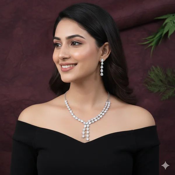 Zircon_Silver_Brass_Necklace