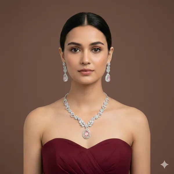 Zircon_Silver_Necklace_Set