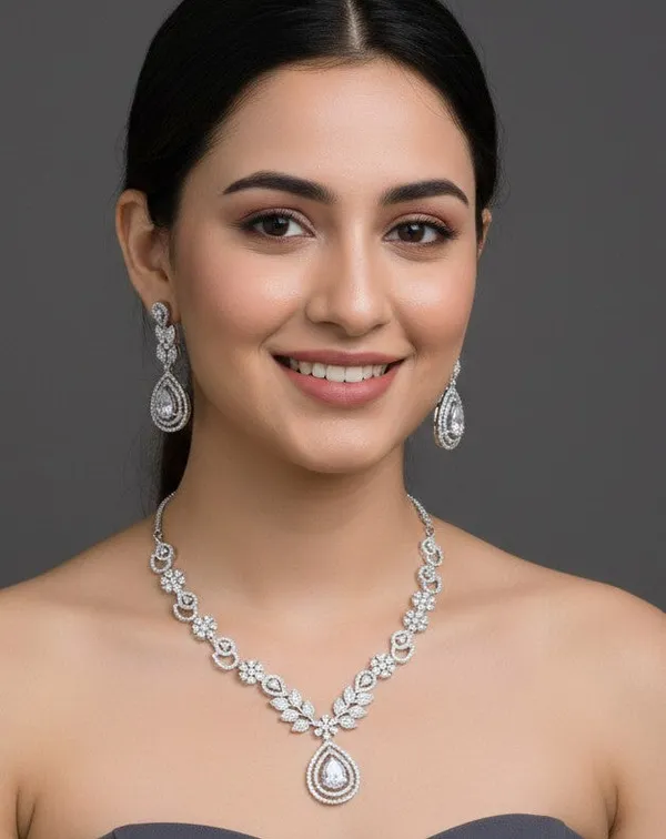 Zircon_Silver_Necklace_Set