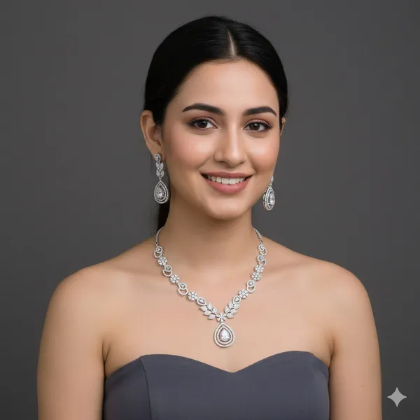 Zircon_Silver_Necklace_Set