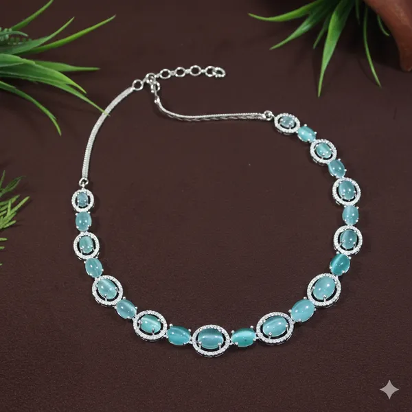Zircon_Silver_Necklace_Set