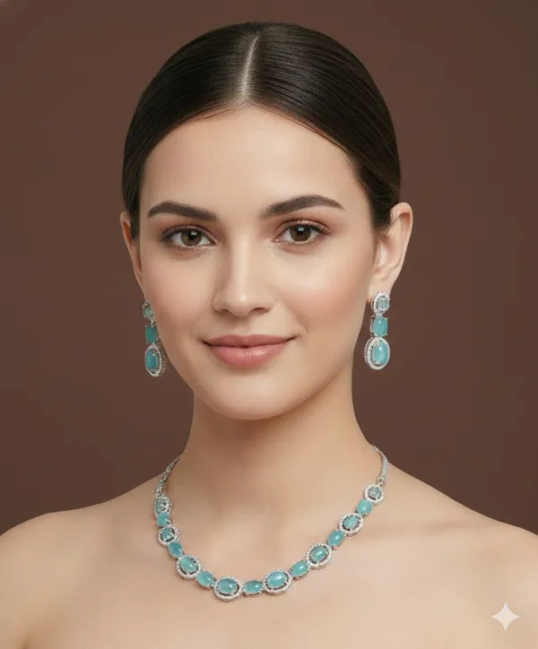 Zircon_Silver_Necklace_Set
