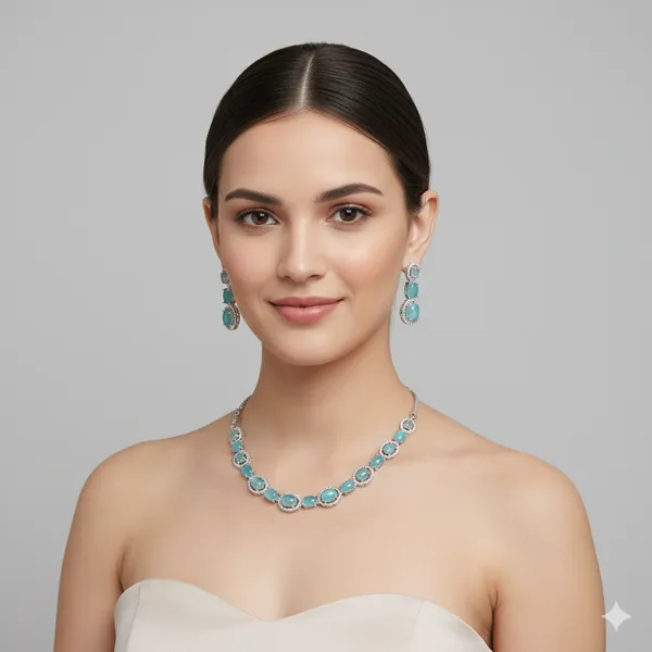 Zircon_Silver_Necklace_Set