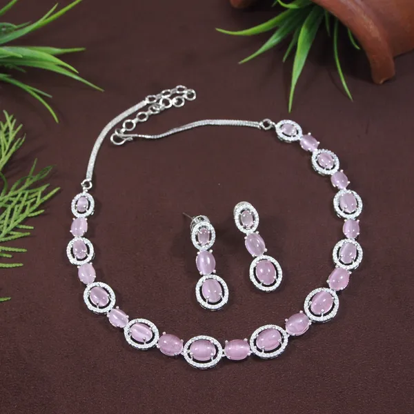 Zircon_Silver_Necklace_Set