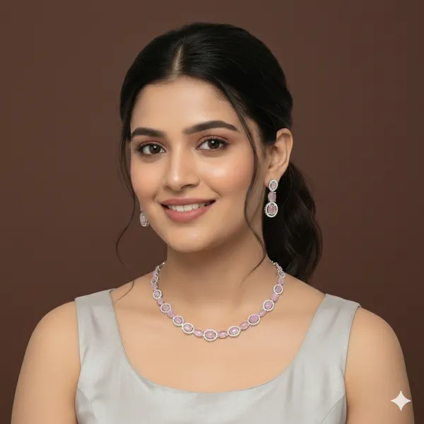 Zircon_Silver_Necklace_Set