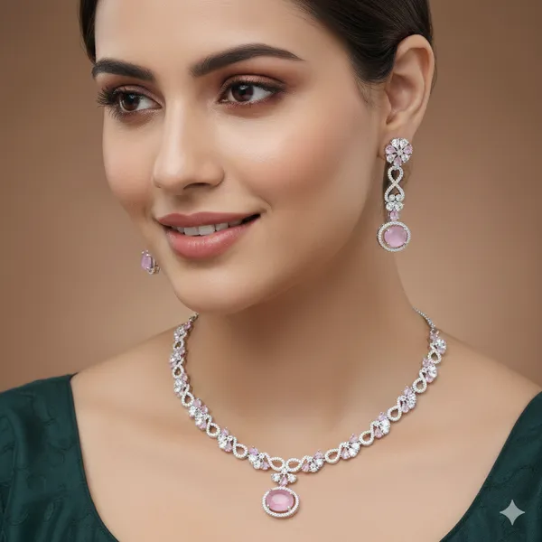 Zircon_Silver_Necklace_Set