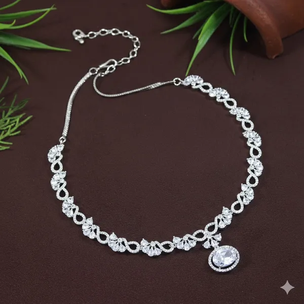 Zircon_Silver_Necklace_Set