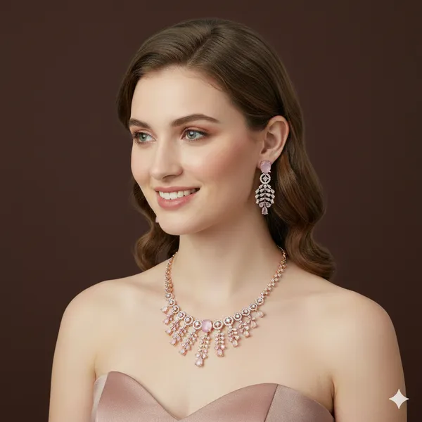 American_Diamond_Zircon_Necklace_Set