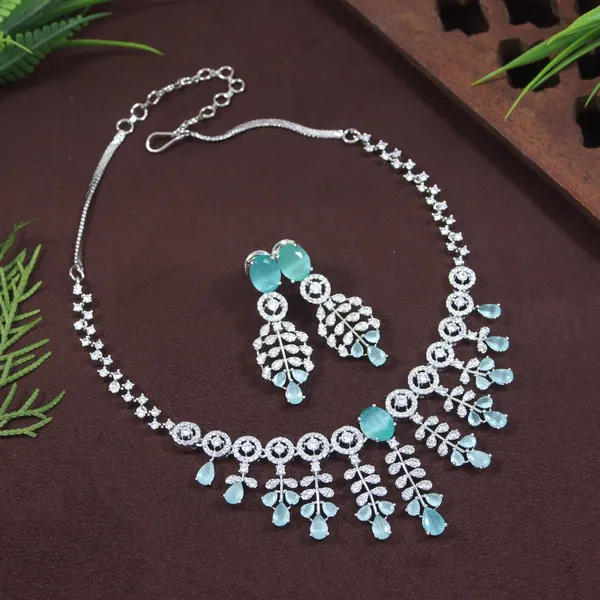 Zircon_Silver_Necklace_Set