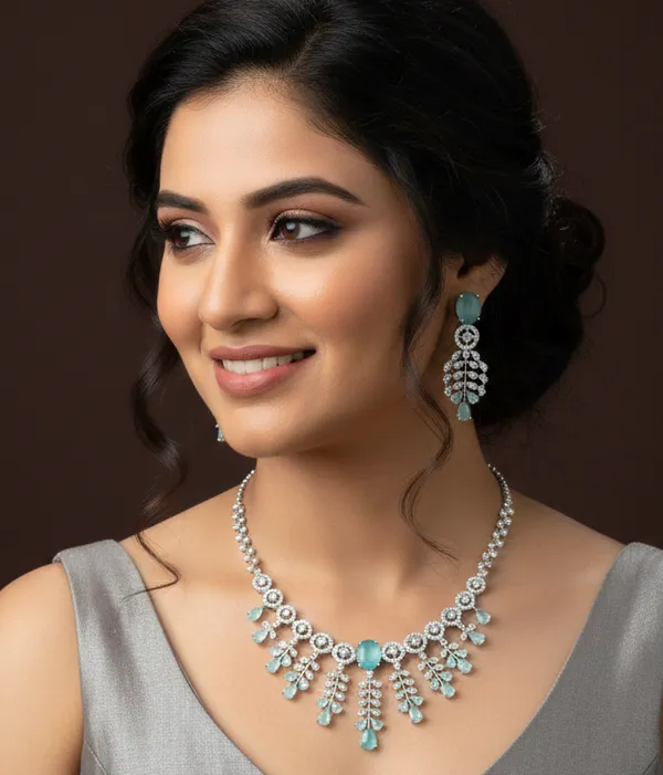 Zircon_Silver_Necklace_Set