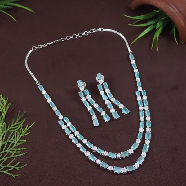 Two_Layer_Zircon_Silver_Necklace_Set