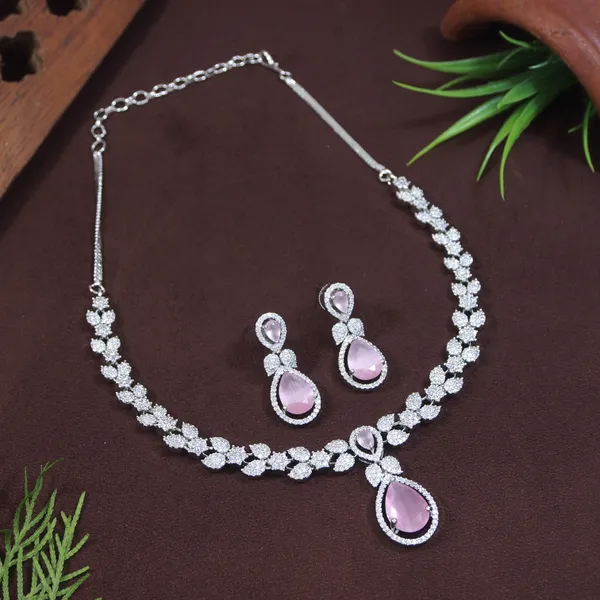 Zircon_Silver_Necklace_Set