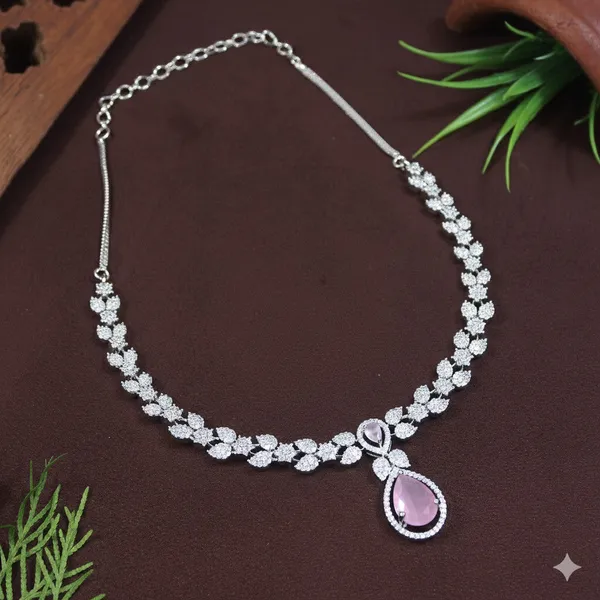 Zircon_Silver_Necklace_Set