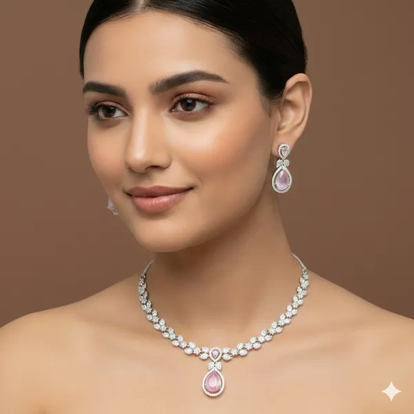 Zircon_Silver_Necklace_Set