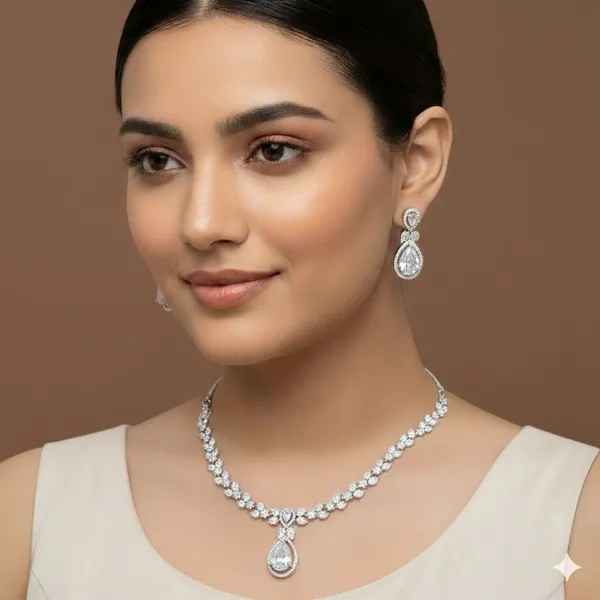 Zircon_Silver_Necklace_Set