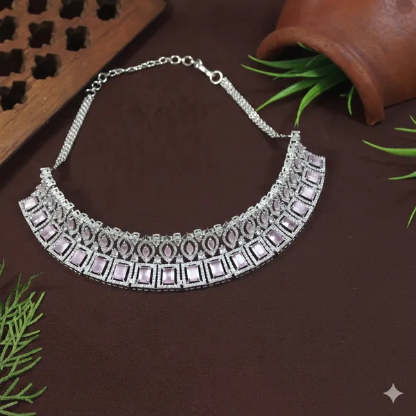Zircon_Silver_Necklace_Set