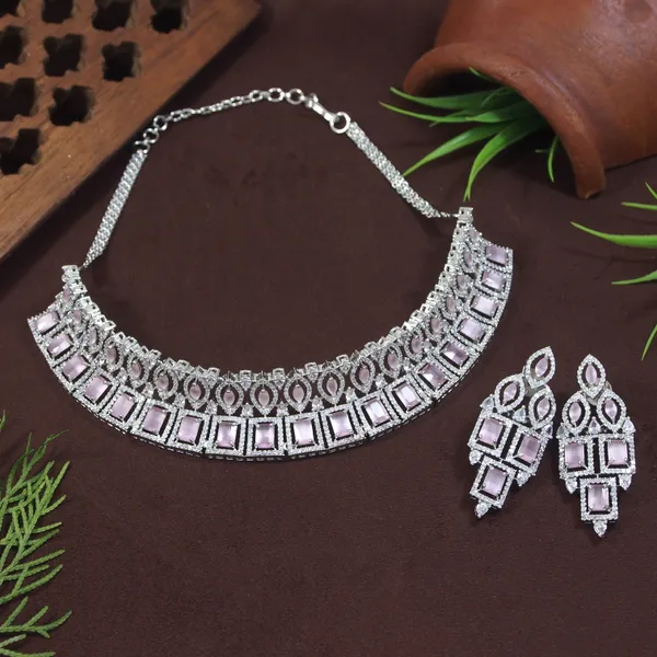Zircon_Silver_Necklace_Set