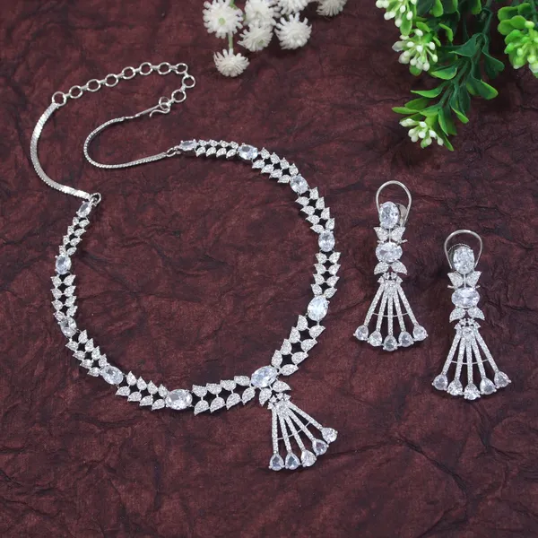Zircon_Silver_Necklace_Set