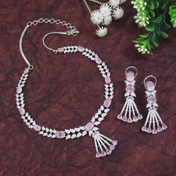 Zircon_Silver_Necklace_Set